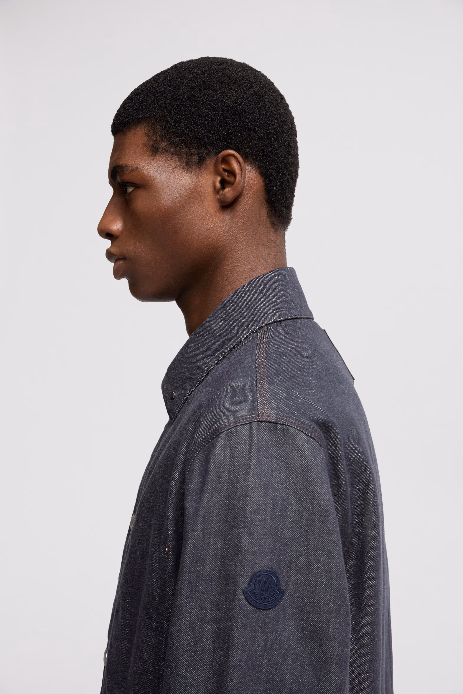 Forets 3-in-1 Denim Down Shirt Jacket Men Denim Blue Moncler 4
